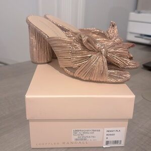 Loeffler Randall Rose Gold Penny Knot Mule. Size 8.